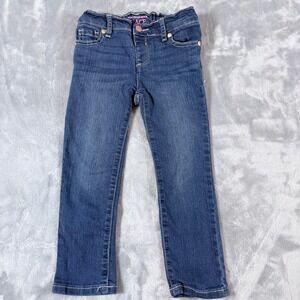 The Childrens Place Girls Skinny Jeans Dark Wash Size 4T Stretch Elastic Waist